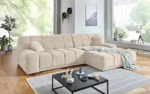 Wohnlandschaft London, beige, inkl. elektrischer Sitztiefenverstellung