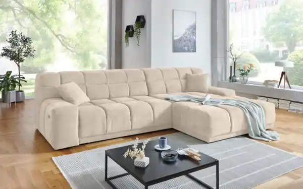 Bild 1 von Wohnlandschaft London, beige, inkl. elektrischer Sitztiefenverstellung