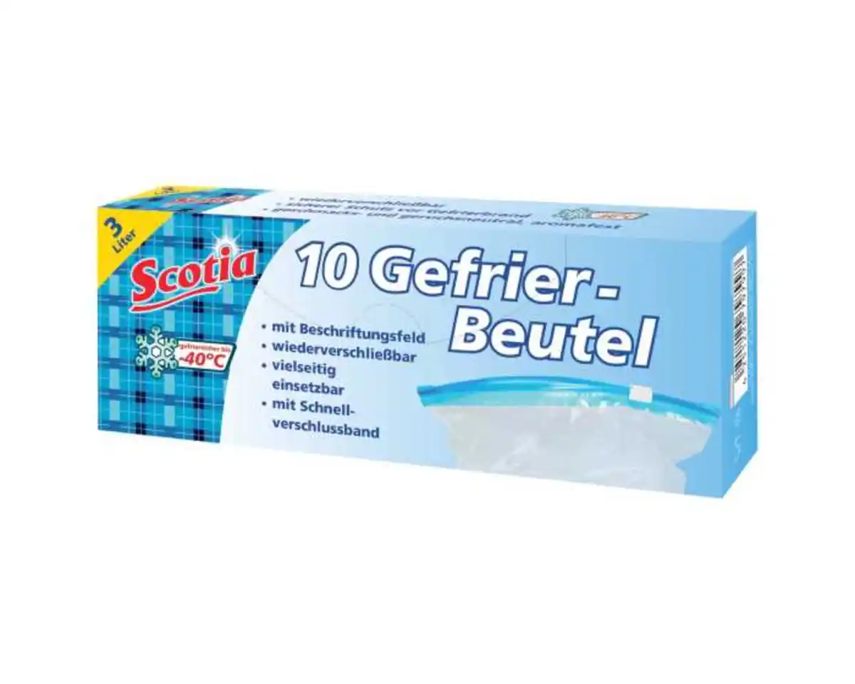 Bild 1 von Scotia Gefrierbeutel mit Schnellverschlussband 3 Liter 22 x 32 cm 10er