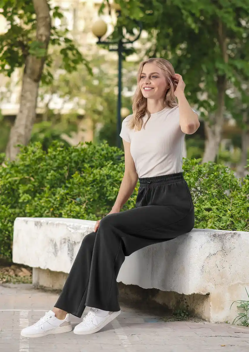 Bild 4 von IDEENWELT Hose mit weitem Bein Gr. S schwarz