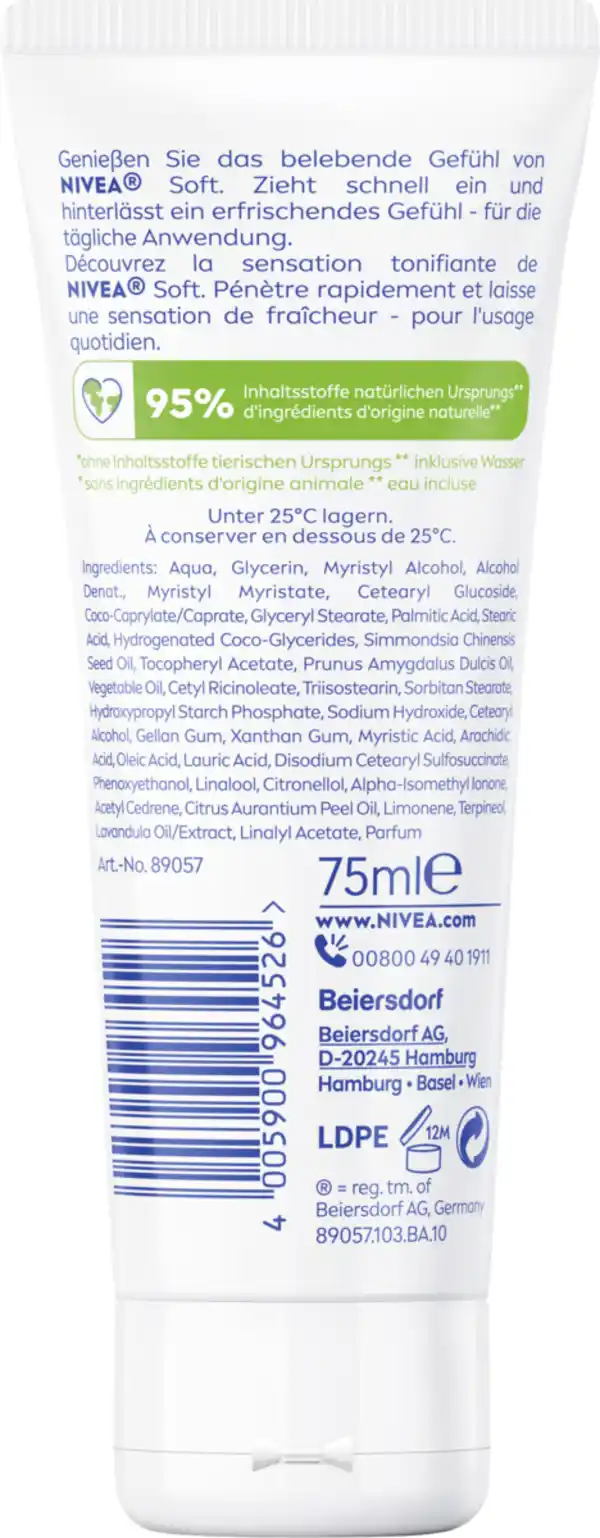 Bild 2 von NIVEA Soft Erfrischende Feuchtigkeitscreme, 75 ml