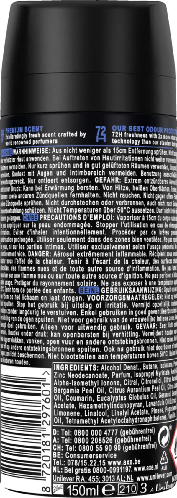 Bild 2 von AXE Premium Bodyspray Blue Lavender, 150 ml
