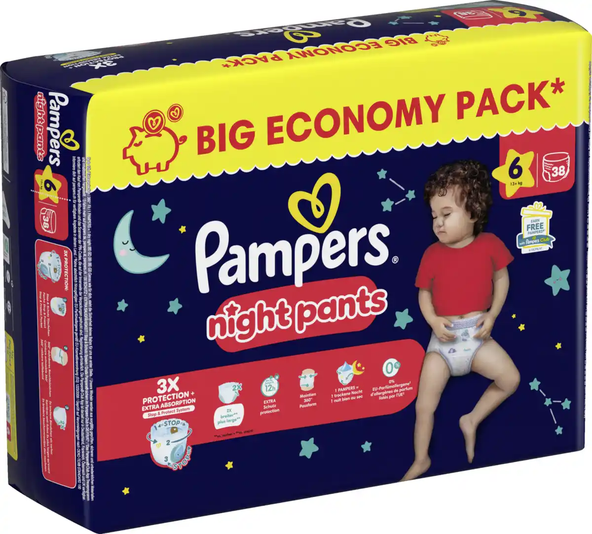 Bild 1 von Pampers Baby Dry Night Pants Gr. 6 Extra Large (13+ kg) Big Eco Pack 38 Stück