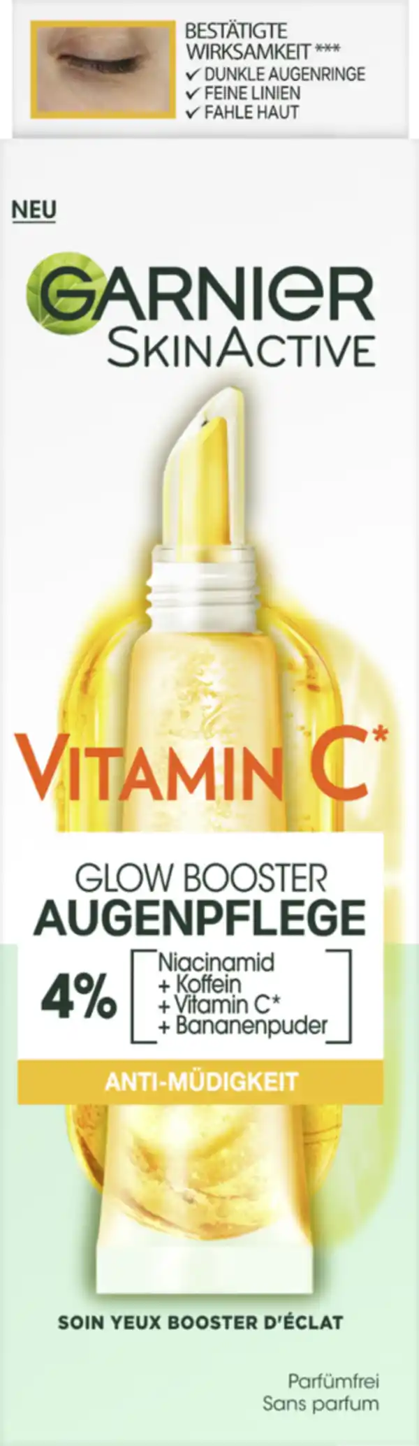 Bild 1 von Garnier SkinActive Vitamin C* Glow Booster Anti-Müdigkeits Augencreme, 15 ml
