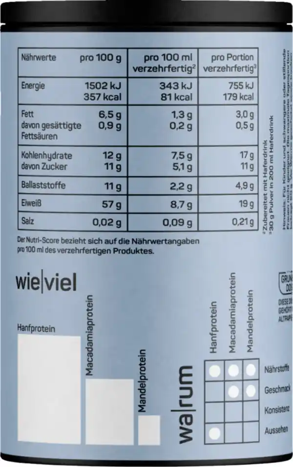 Bild 3 von Naduria Bio Protein Vegan Pur ungesüßt, 300 g