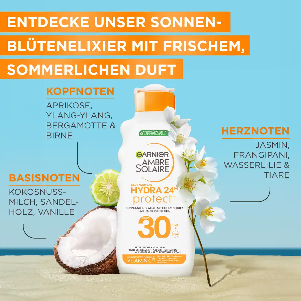 Bild 4 von Garnier Ambre Solaire Hydra Protect Sonnenschutz-Milch 24h LSF 30, 175 ml