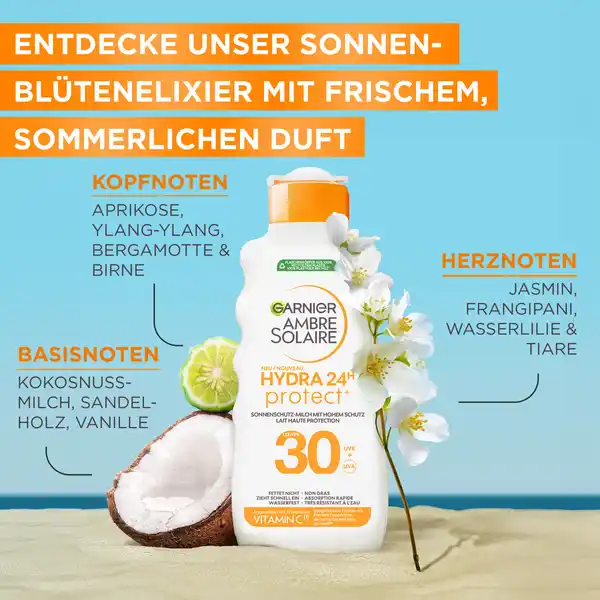 Bild 4 von Garnier Ambre Solaire Hydra Protect Sonnenschutz-Milch 24h LSF 30, 175 ml