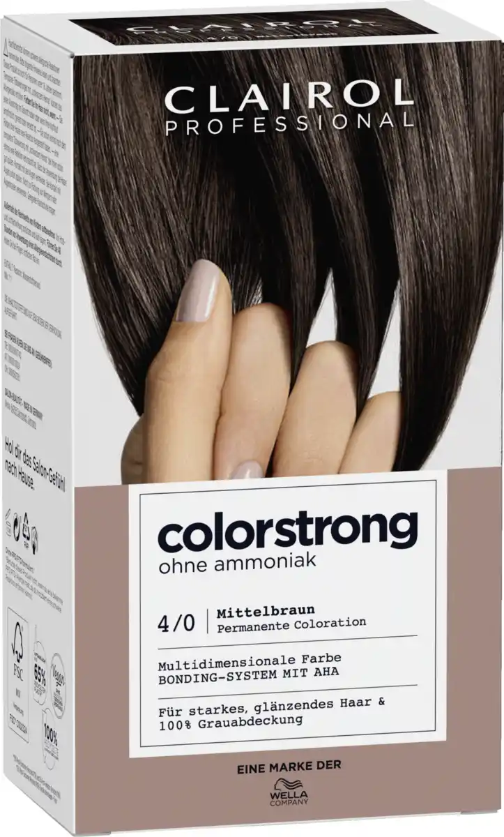 Bild 2 von Clairol Professional Colorstrong permanente Haarfarbe 4/0 Mittelbraun
