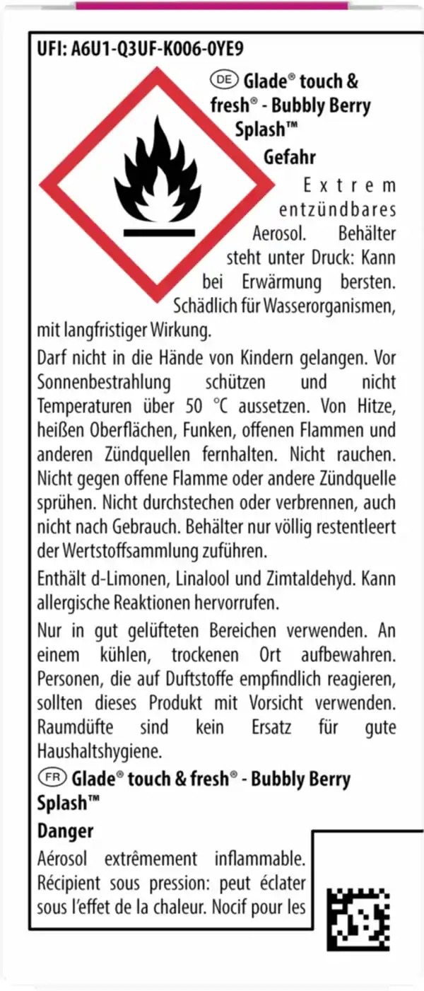 Bild 2 von Glade Touch & Fresh Minispray Nachfüller Bubbly Berry Splash, 10 ml