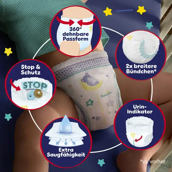 Bild 4 von Pampers Baby Dry Night Pants Gr. 6 Extra Large (13+ kg) Big Eco Pack 38 Stück