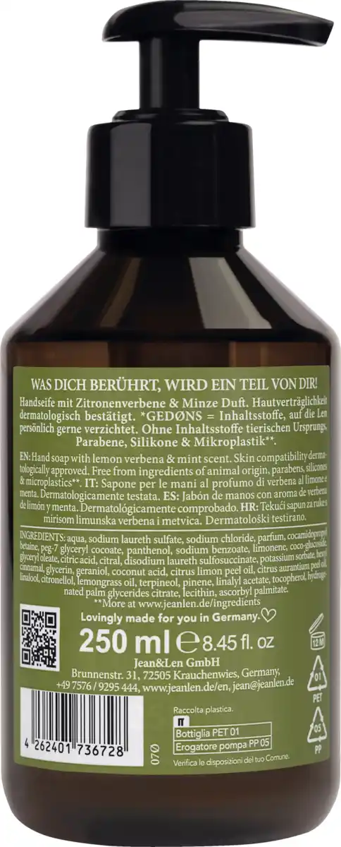 Bild 2 von Jean&Len Handseife Zitrone & Minze, 250 ml