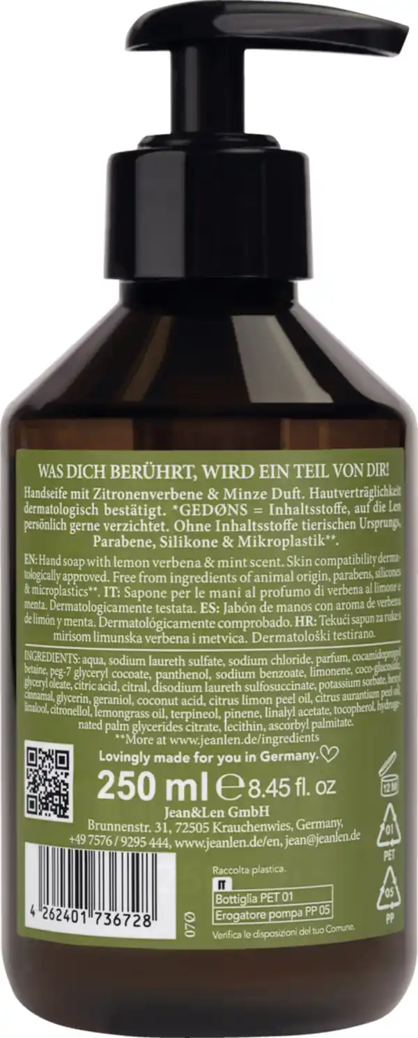 Bild 2 von Jean&Len Handseife Zitrone & Minze, 250 ml