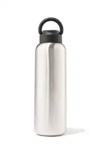 Isolierflasche, doppelwandig, Edelstahl, silbern, 450 ml
