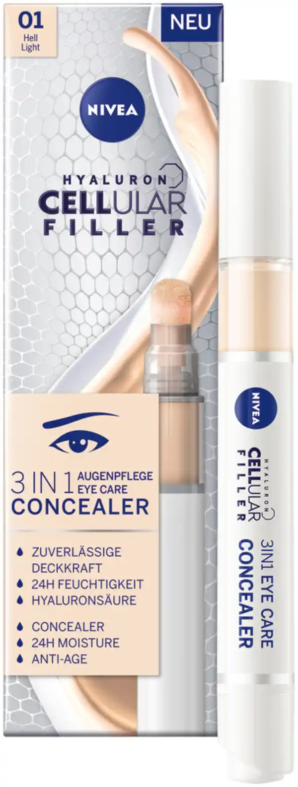 Bild 1 von NIVEA Cellular Filler 3in1 Augenpflege Concealer hell, 4 ml