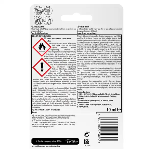 Bild 2 von Glade Touch & Fresh Minispray Halter Lemon, 10 ml