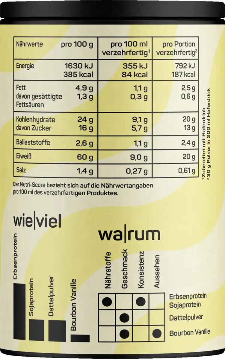 Bild 2 von Naduria Bio Vegan Protein Shake Bourbon Vanille, 300 g