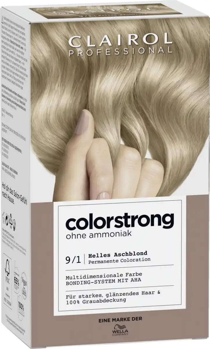 Bild 2 von Clairol Professional Colorstrong permanente Haarfarbe 9/1 Helles Aschblond