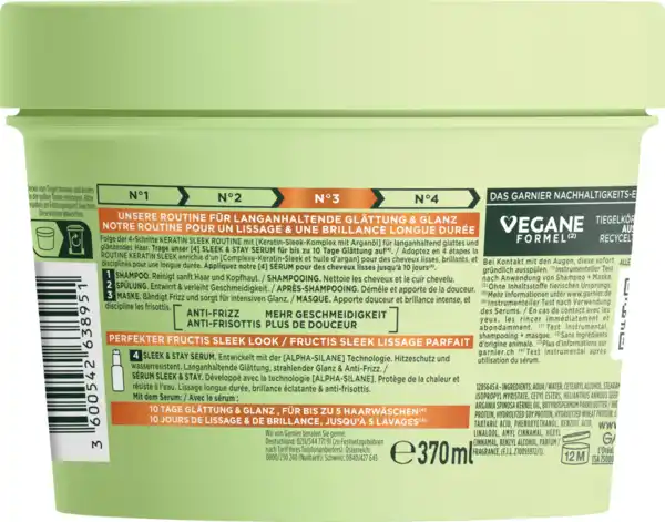 Bild 2 von Garnier Fructis Keratin Sleek Maske, 370 ml