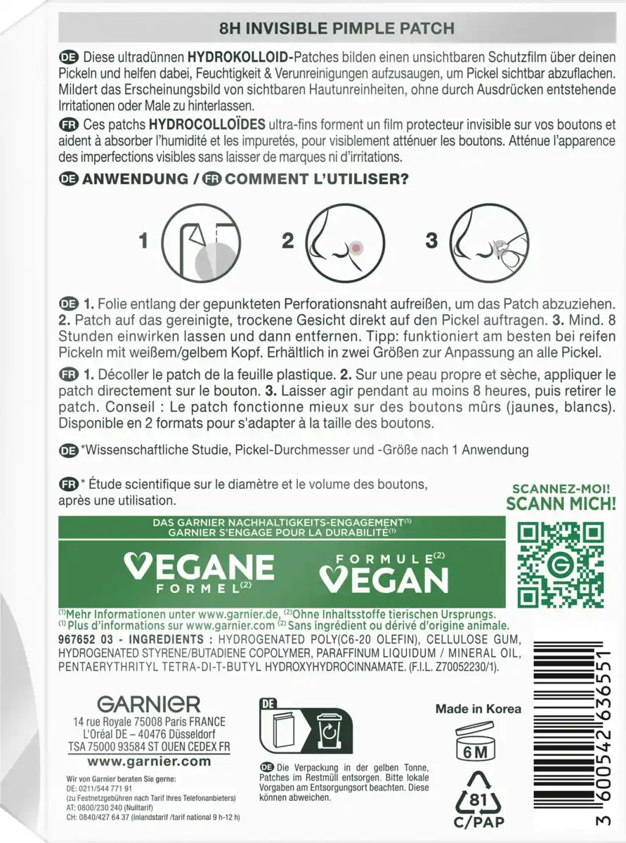 Bild 2 von Garnier Hautklar 8H Invisible Pimple Patch