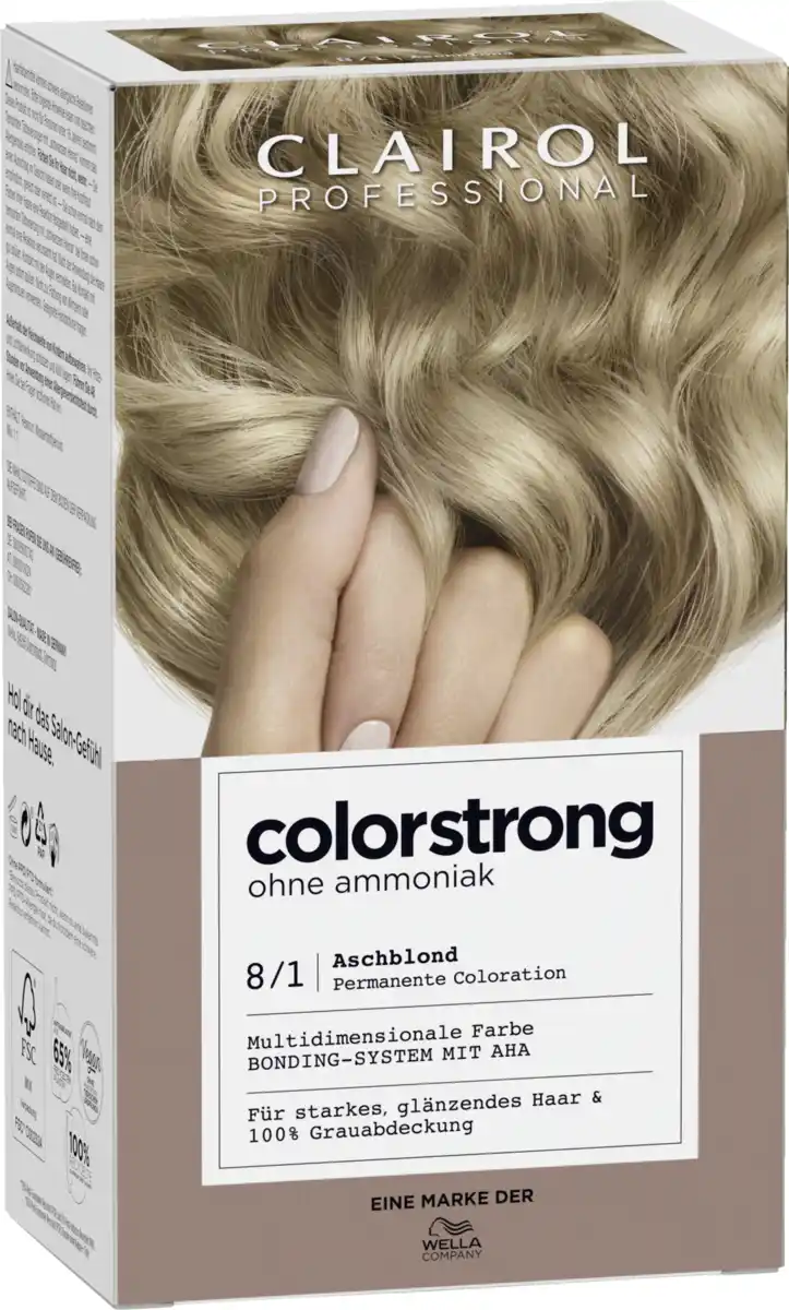 Bild 2 von Clairol Professional Colorstrong permanente Haarfarbe 8/1 Aschblond