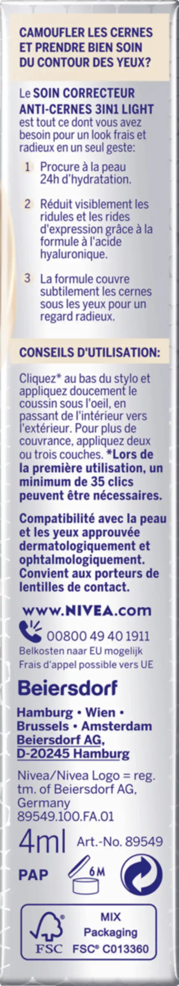 Bild 2 von NIVEA Cellular Filler 3in1 Augenpflege Concealer hell, 4 ml