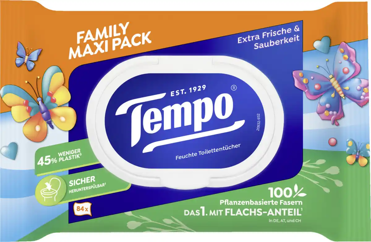 Bild 1 von Tempo Tempo Feuchte Toilettentücher Family Maxi Pack
