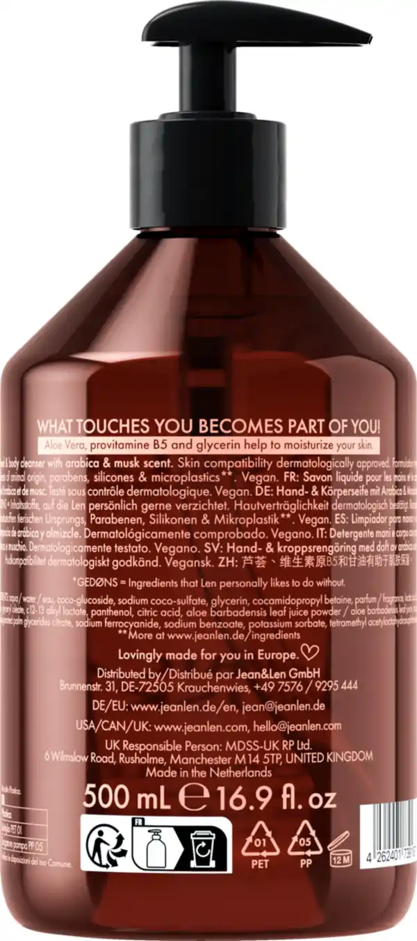 Bild 2 von Jean&Len Hand & Body Cleanser Arabica & Musk, 500 ml