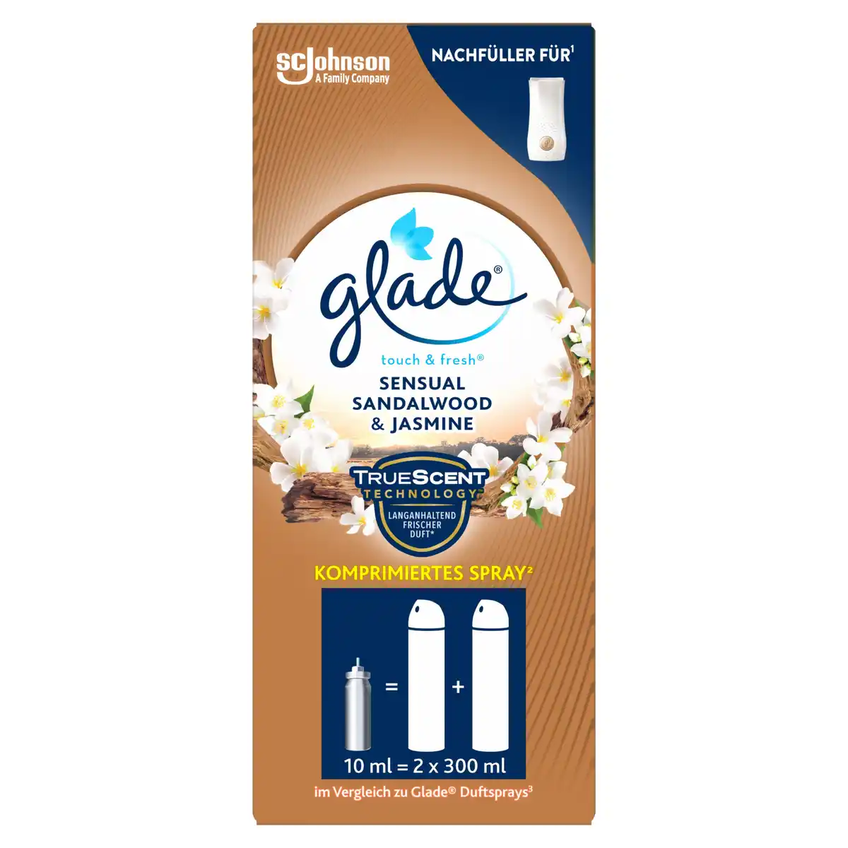 Bild 1 von Glade Touch & Fresh Minispray Nachfüller Sensual Sandalwood & Jasmine, 10 ml