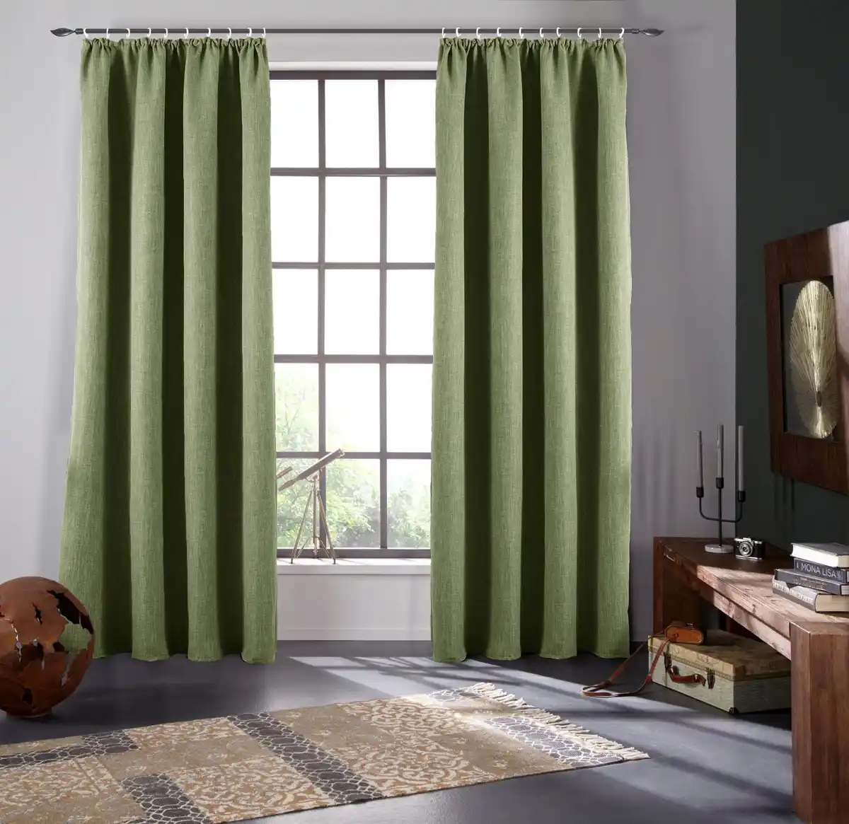 Bild 1 von Bruno Banani Verdunkelungsvorhang Bela, Kräuselband (1 St), verdunkelnd, blickdicht, meliert, verschiedene Größen