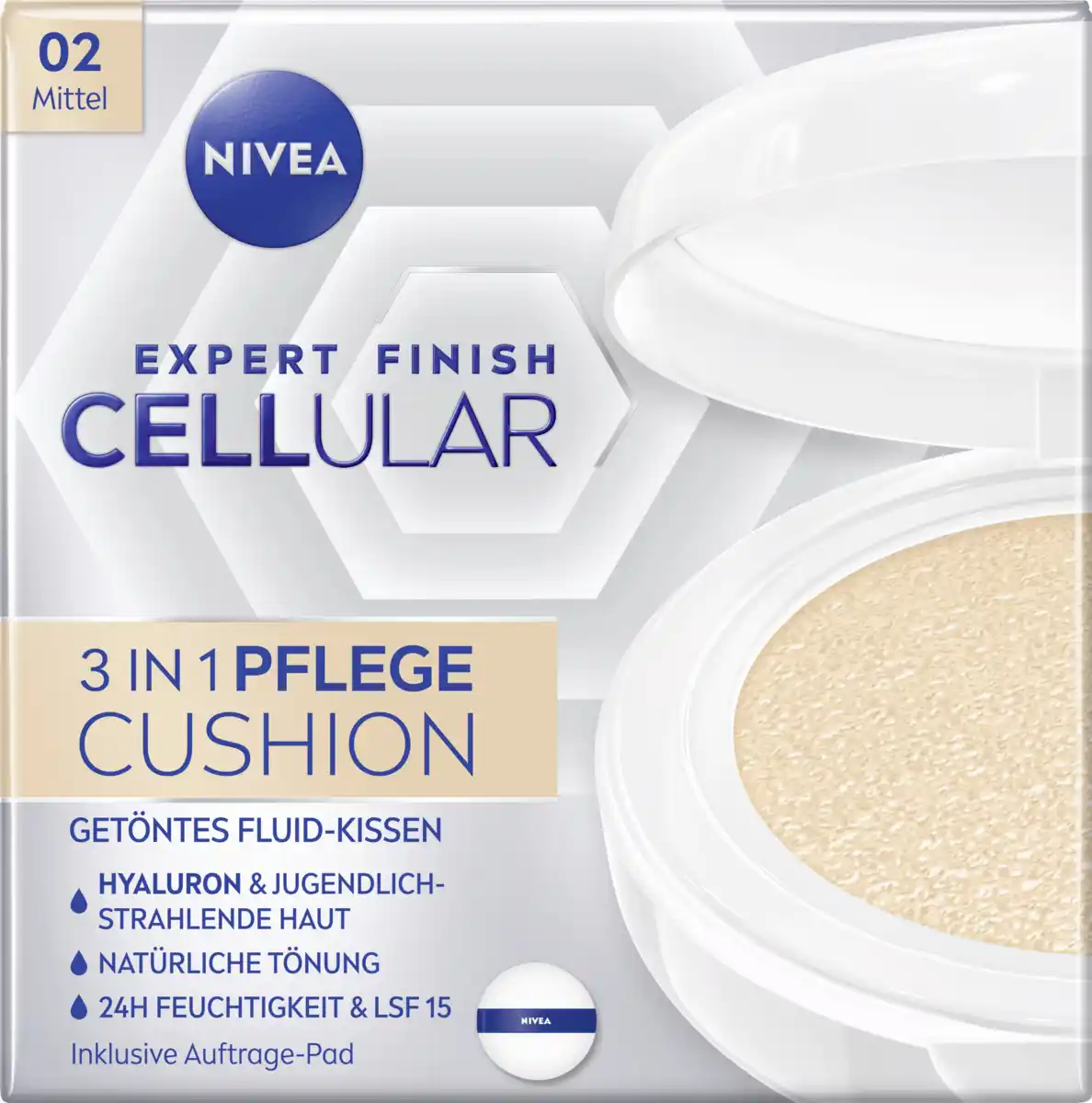 Bild 1 von NIVEA Expert Finish Cellular 3in1 Pflege Cushion 02 Mittel, 15 g