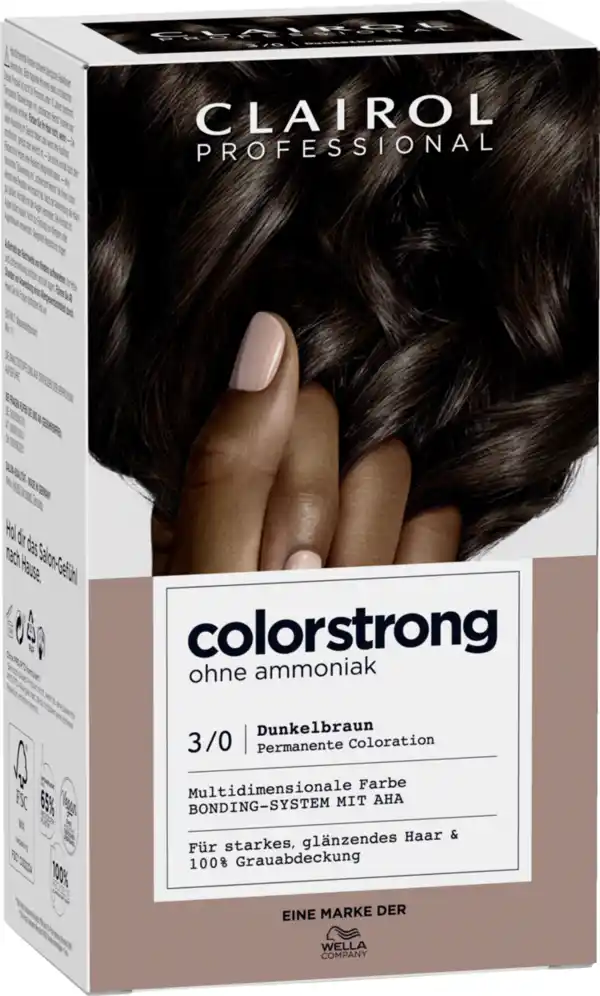 Bild 2 von Clairol Professional Colorstrong permanente Haarfarbe 3/0 Dunkelbraun