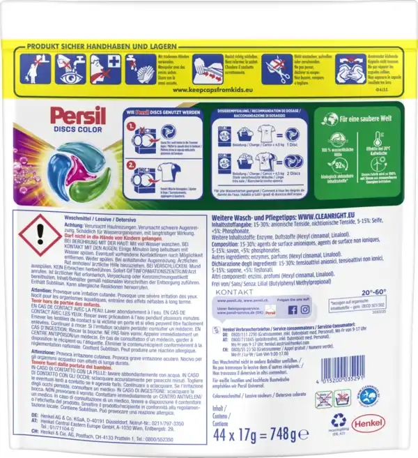 Bild 2 von Persil Colorvollwaschmittel Discs 4in1 44WL, 44 WL