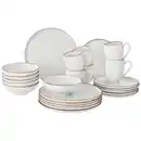 Bild 1 von Landscape Kombiservice Bergen, Beige, Keramik, 24-teilig, Streifen, 400 ml,350 ml, Lfgb, Handmade Quality, Essen & Trinken, Geschirr, Geschirr-Sets, Kombiservice