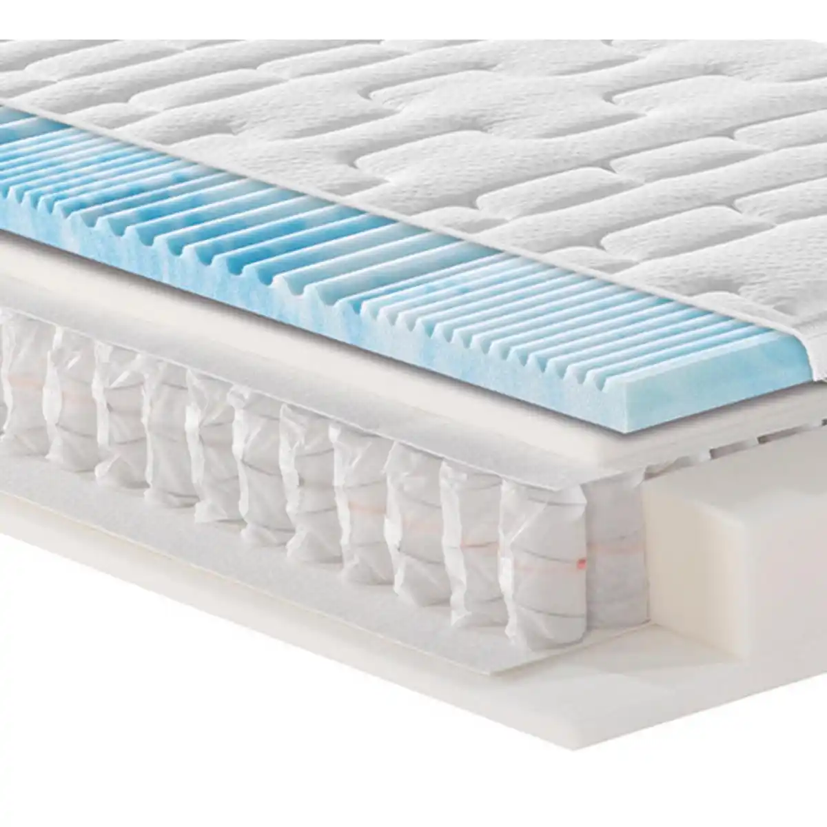 Bild 1 von FAN Gel-Taschenfederkernmatratze, Weiß, Textil, H3, Füllung: Polyester, 90x200 cm, Made in Germany, Oeko-Tex® Standard 100, Oeko-Tex® Made IN Green, Härtegradauswahl, Über- und Sondergrößen e