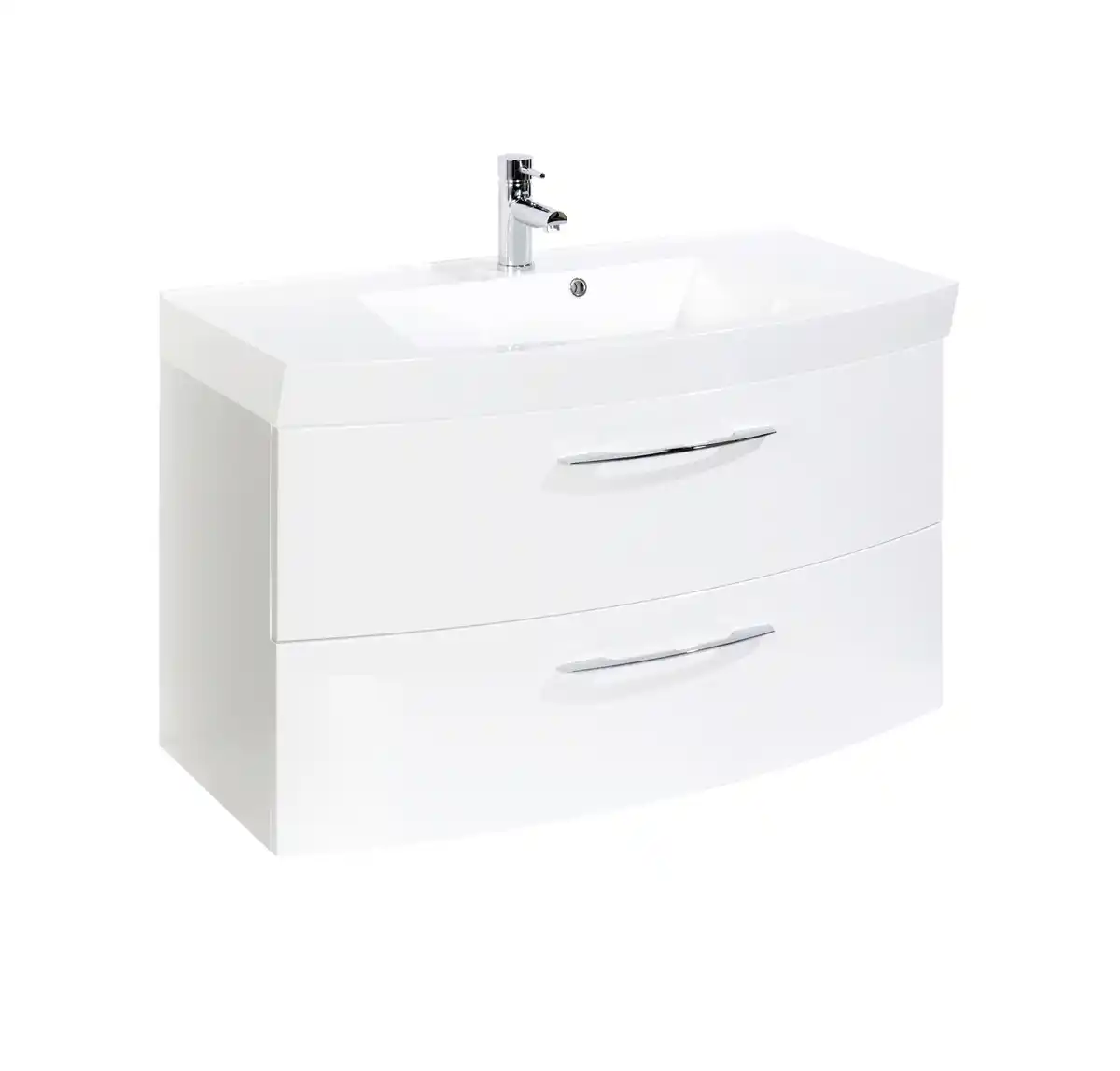 Bild 1 von Waschtischkombi Florida Weiß/Hochglanz + Überlaufring, Weiß Hochglanz