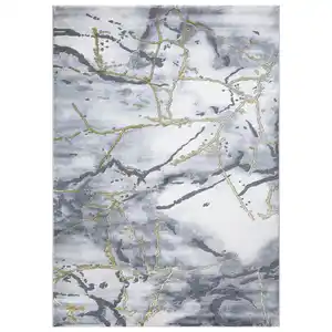 Novel Webteppich Saphira, Gold, Dunkelgrau, Textil, Marmoroptik, rechteckig, 120x170 cm, Teppiche & Böden, Teppiche, Moderne Teppiche