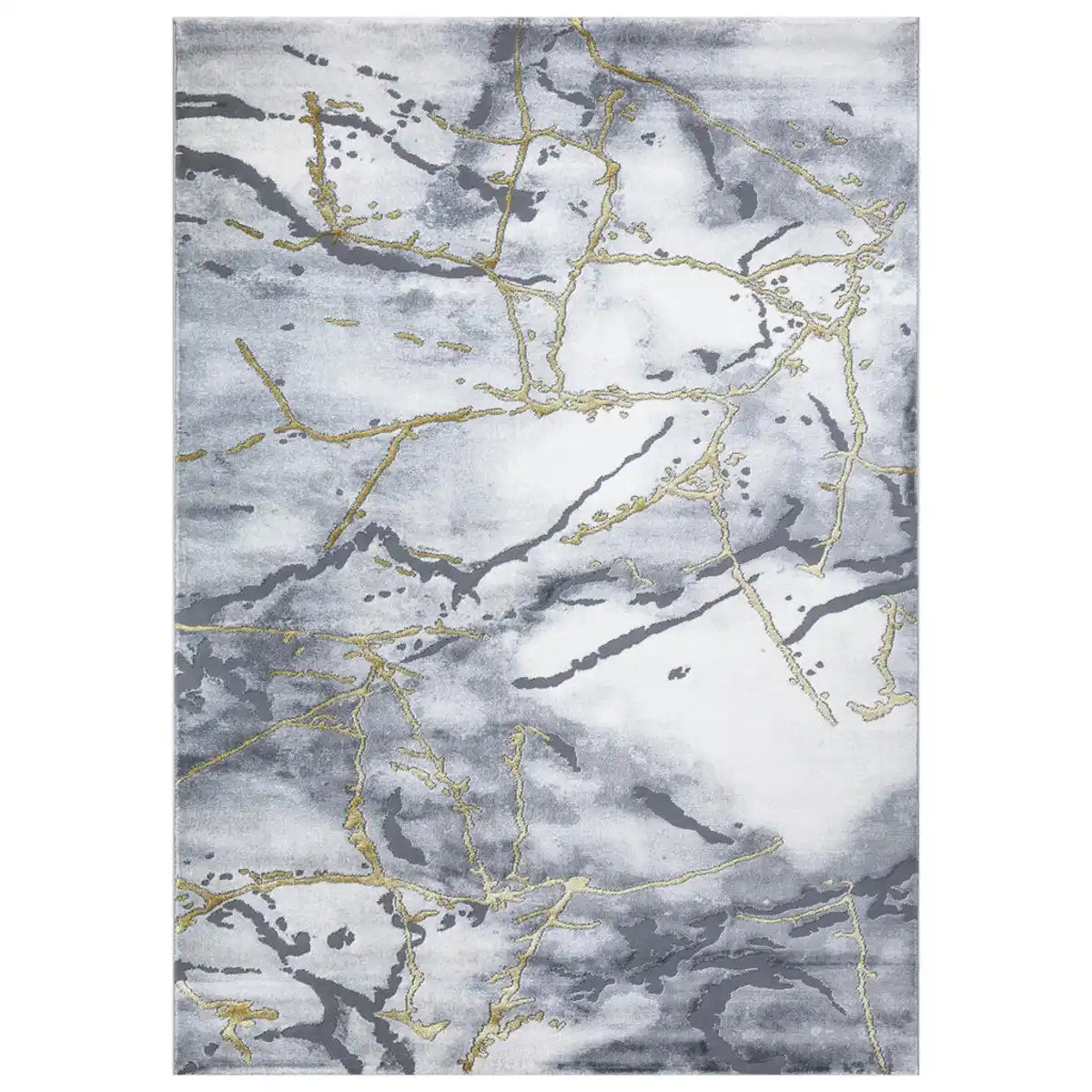 Bild 1 von Novel Webteppich Saphira, Gold, Dunkelgrau, Textil, Marmoroptik, rechteckig, 120x170 cm, Teppiche & Böden, Teppiche, Moderne Teppiche
