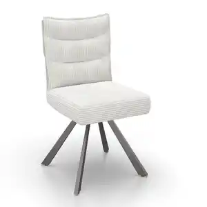 Stuhl Fina Beige Cord Drehbar Gepolstert, Beige