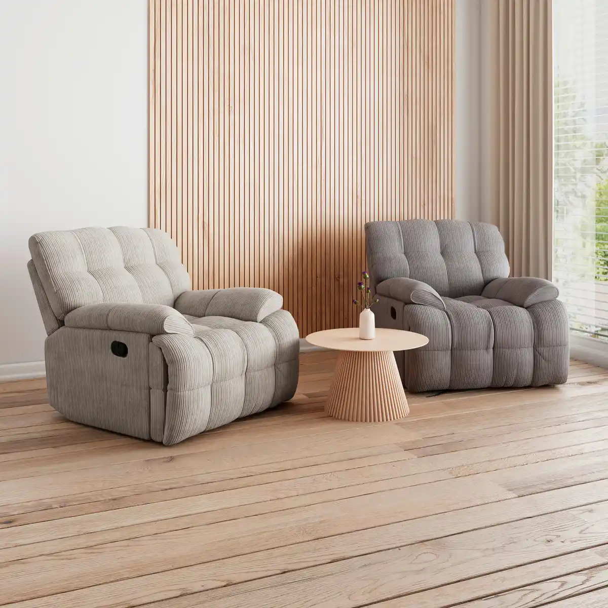 Bild 1 von Relaxsessel Natalie Hellgrau/Cord, Grau