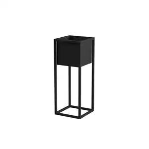 Xxxl Blumenständer, Schwarz, Metall, 23x60x23 cm, Handmade in Europe, UV-beständig, Wohnzimmer, Wohnzimmertische, Blumenständer