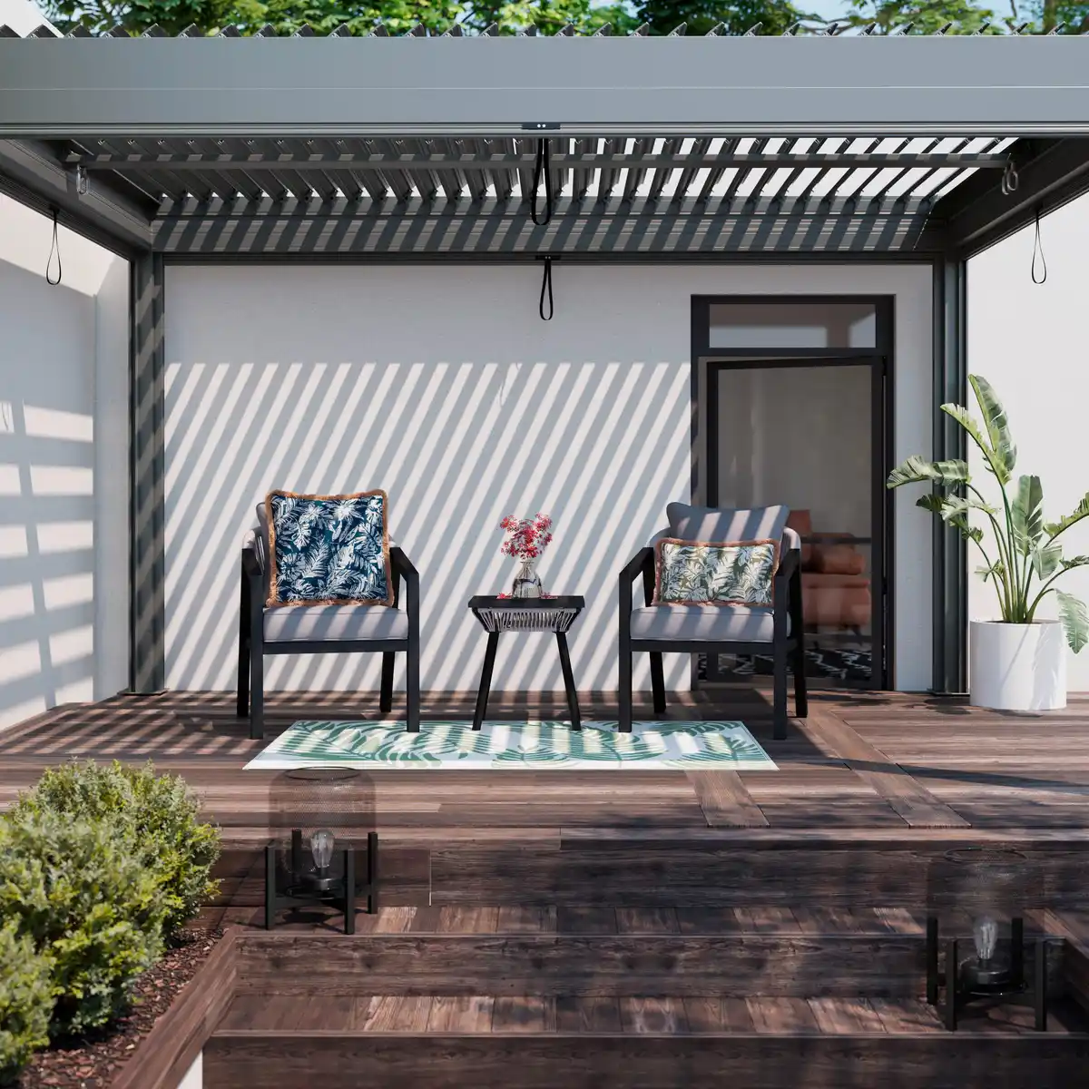 Bild 1 von Balkonset Bela Hellgrau Hellgrau Outdoorstoff/Metall, Hellgrau