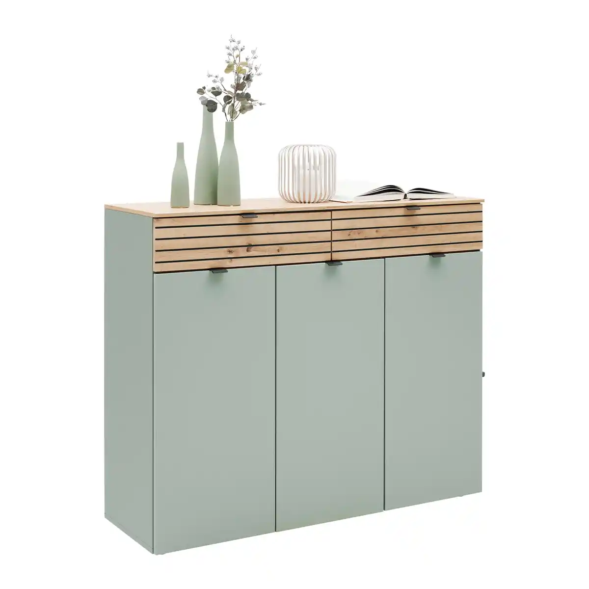 Bild 1 von Kommode Bahia-M Grün/Eiche Artisan, Grün, Eiche Artisan