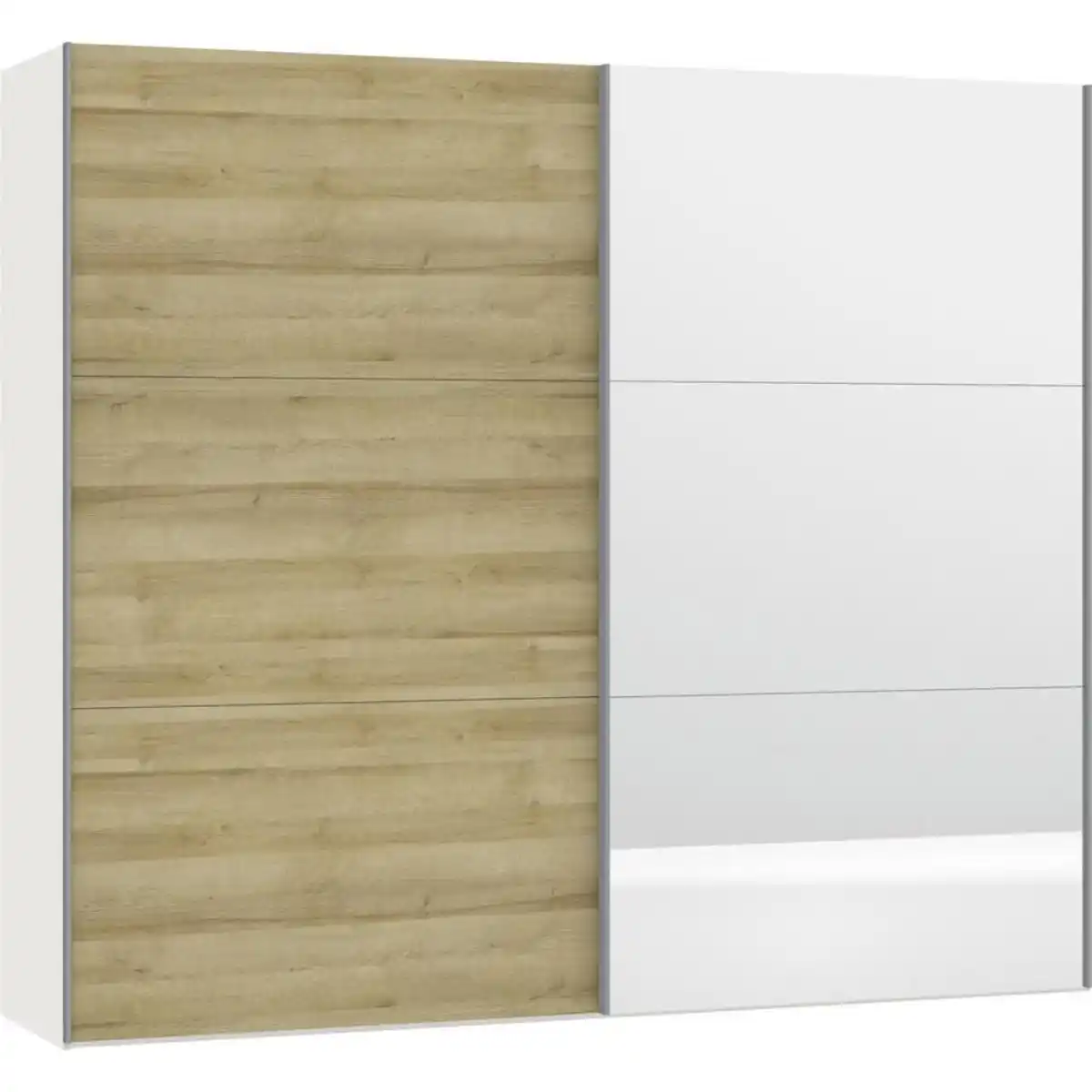 Bild 1 von Jutzler Schwebetürenschrank, Weiß, Eiche, Holzwerkstoff, 3 Fächer, 252x220x65 cm, Typenauswahl, Beimöbel erhältlich, umfangreiches Zubehör in verschiedenen Holzarten Größen Holzdekoren indivi