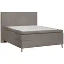 Bild 1 von Welnova Boxspringbett, Graubraun, Textil, Eiche, H3 + H5, 7-Zonen, Höhe ca. 19 cm, 140x200 cm, Matratze, gepolstertes Kopfteil, Topper durchgehend, Schlafzimmer, Betten, Doppelbetten