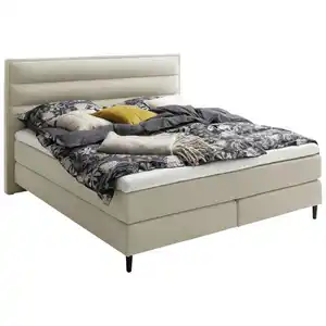 Schöner Wohnen Boxspringbett, Beige, Textil, H4 + H5, 7-Zonen, Höhe ca. 20 cm, 160x200 cm, Reach, gepolstertes Kopfteil, Stoffauswahl, Topper durchgehend, Partnermatratze mit durchgehendem Bezug, S
