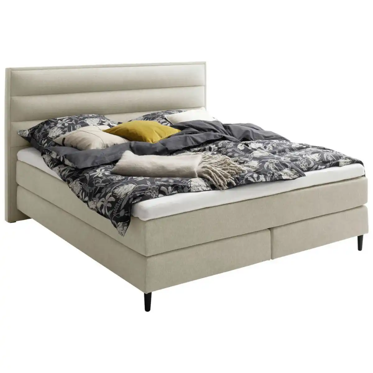 Bild 1 von Schöner Wohnen Boxspringbett, Beige, Textil, H4 + H5, 7-Zonen, Höhe ca. 20 cm, 160x200 cm, Reach, gepolstertes Kopfteil, Stoffauswahl, Topper durchgehend, Partnermatratze mit durchgehendem Bezug, S