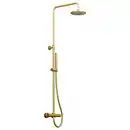 Bild 1 von Xxxl Überkopfbrauseset Steinberg Serie 100, Gold, Metall, 2-teilig, 26.4x100-146x56.5 cm, Made in Germany, Badezimmer, Baden & Duschen, Duschköpfe & Duschschläuche