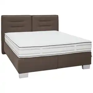 Dieter Knoll Boxspringbett, Braun, Textil, H3, 7-Zonen, Höhe ca. 27 cm, 160x200 cm, Stoffauswahl, Lederauswahl, in verschiedenen Größen erhältlich, Partnermatratze mit durchgehendem Bezug, gepols