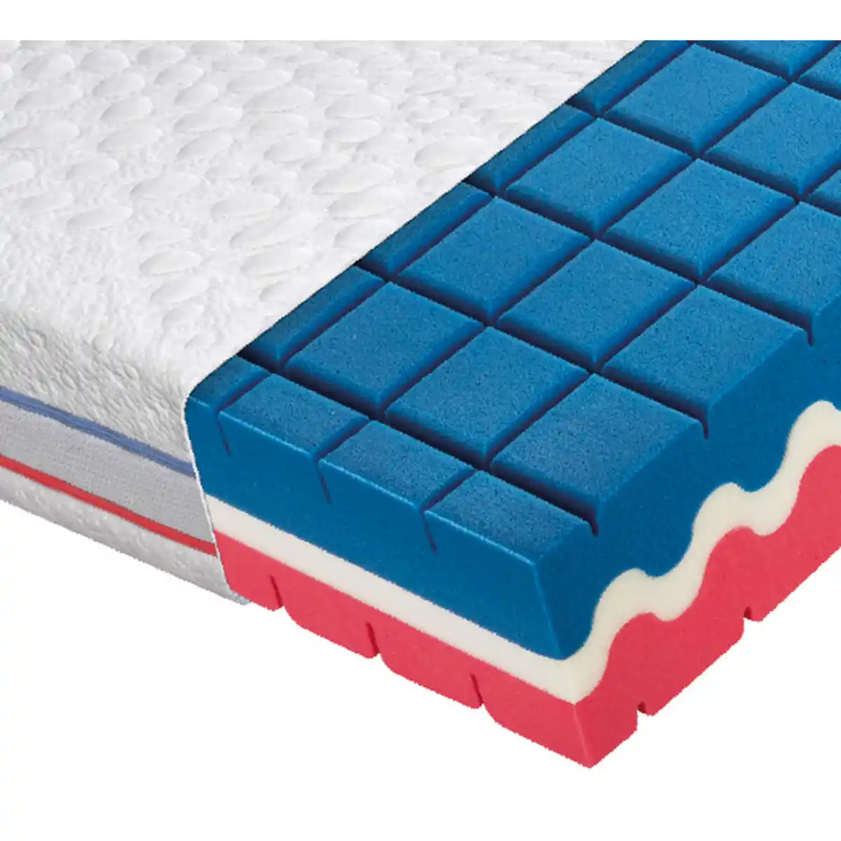 Bild 1 von Dieter Knoll Kaltschaummatratze, Weiß, Textil, H3, rechteckig, 120x200 cm, Über- und Sondergrößen erhältlich, Bezug abnehmbar/waschbar, Ober- Unterseite versteppt, für verstellbare Lattenroste