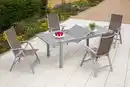 Bild 1 von Gartengarnitur 5-tlg. Carrara Metall/Textil/Glas, Silberfarben, Taupe